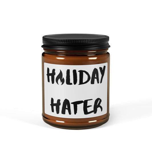 Holiday Hater Scented Soy Candle (Multi-Size, Amber Jar)