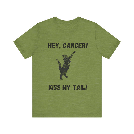 Hey Cancer!  Kiss My Tail!  Cat Punch Silhouette T-shirt