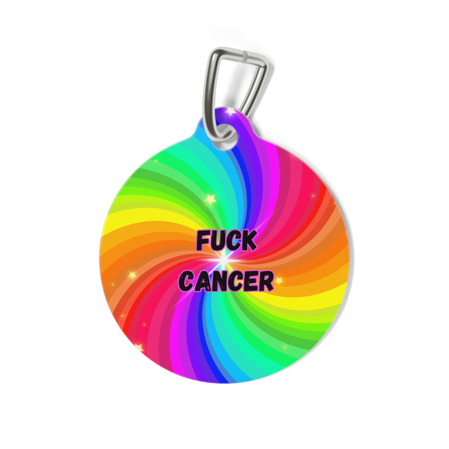 Pet Tag F&%$ Cancer Rainbow