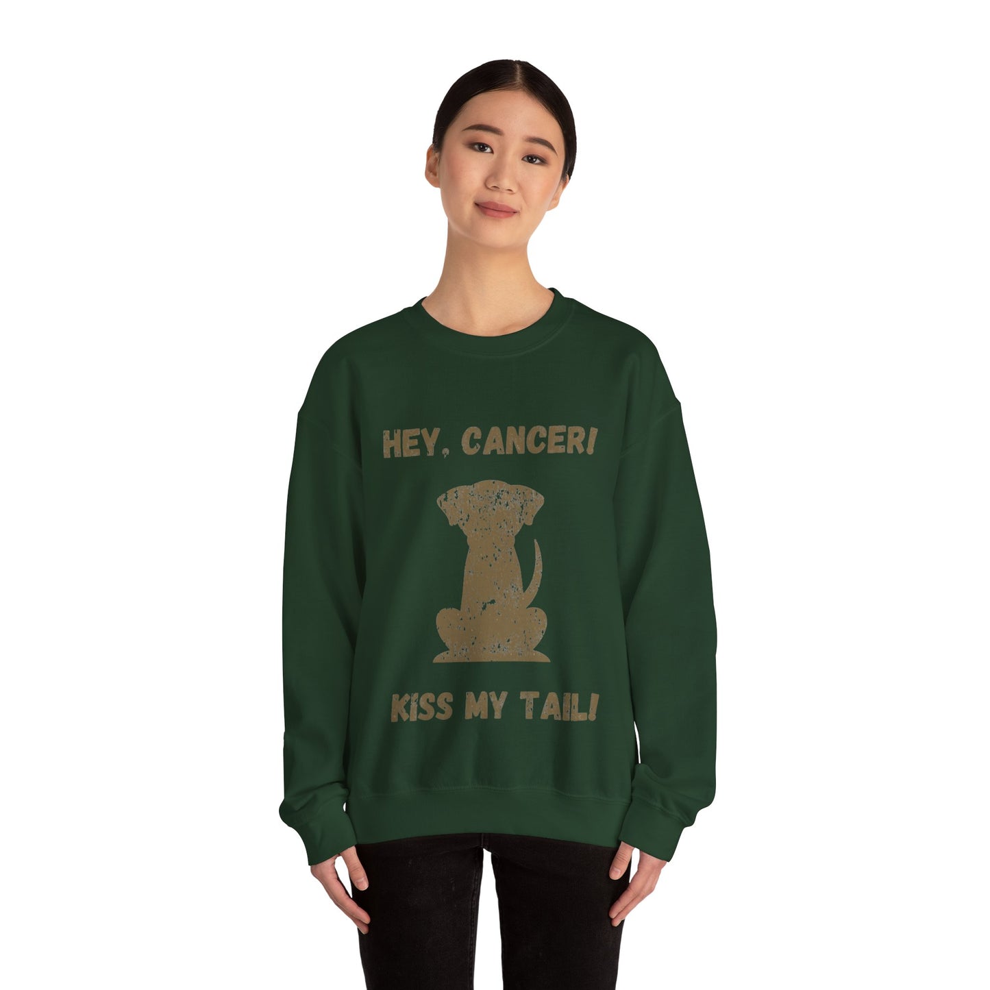 Hey Cancer!  Kiss My Tail! Labrador Crewneck Sweatshirt