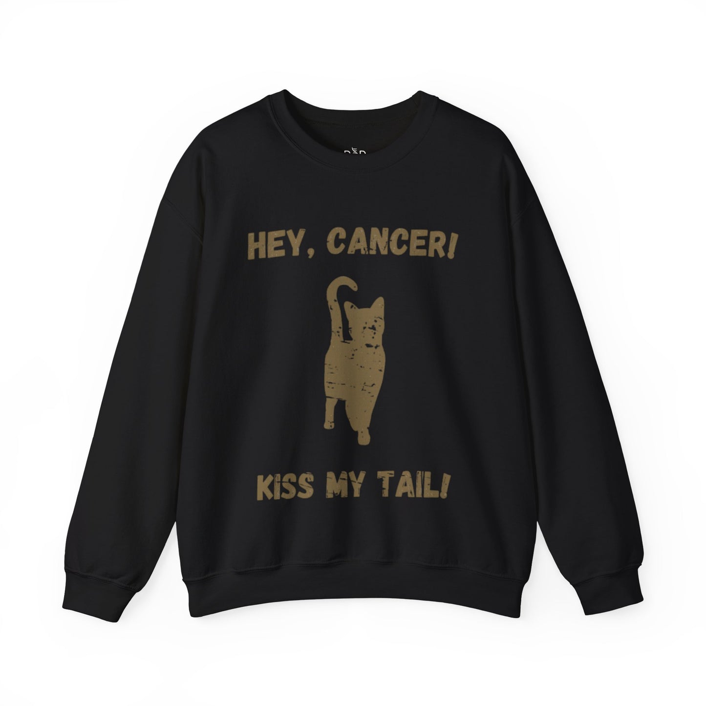 Hey, Cancer!  Kiss My Tail! Sleek Cat Silhouette Sweatshirt