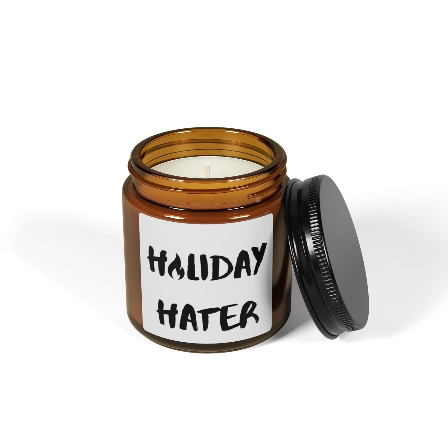 Holiday Hater Scented Soy Candle (Multi-Size, Amber Jar)