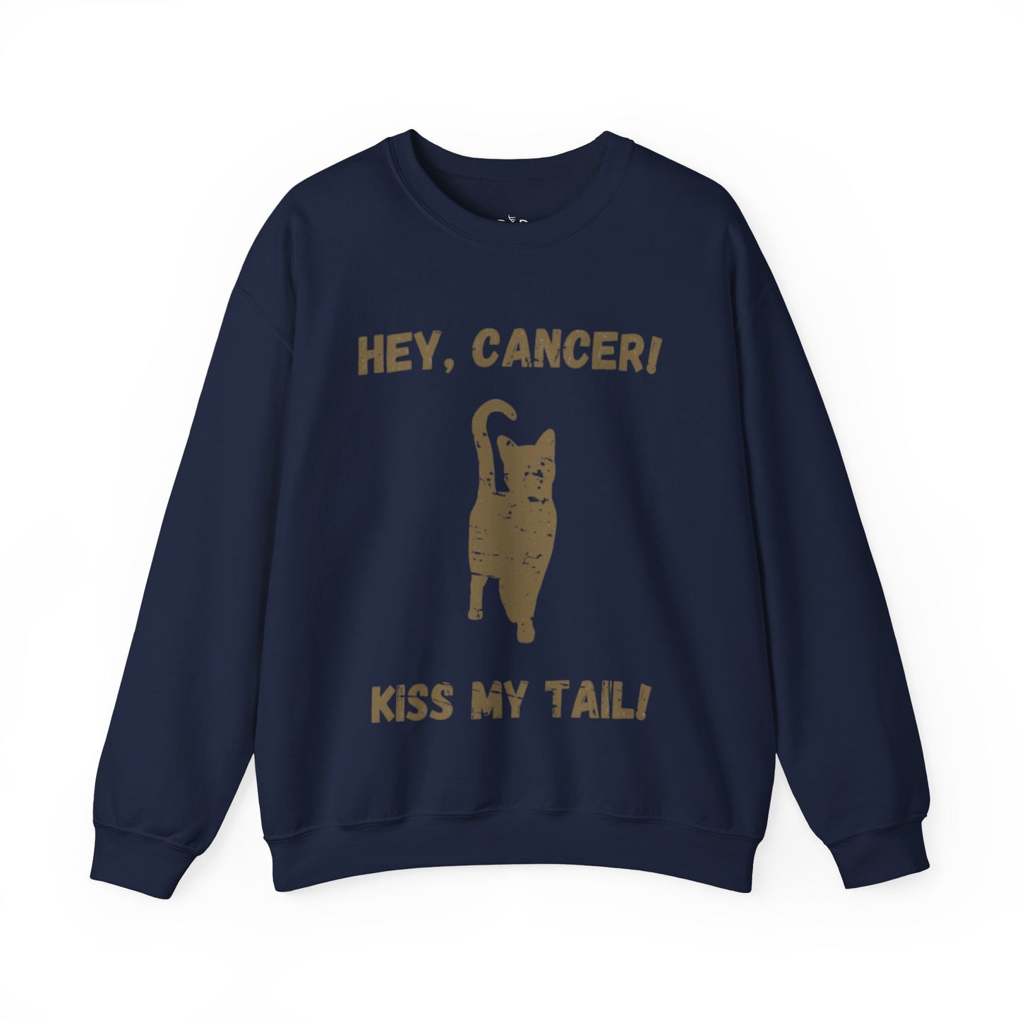 Hey, Cancer!  Kiss My Tail! Sleek Cat Silhouette Sweatshirt