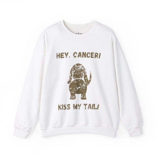 Hey, Cancer!  Kiss My Tail! Dachshund Silhouette Sweatshirt