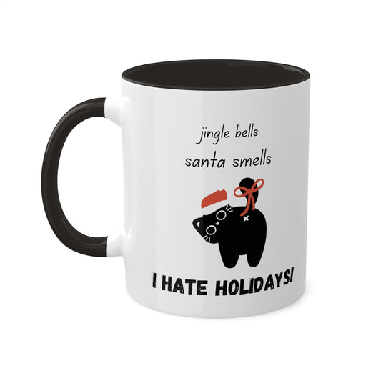 Holiday Hater Sassy CatCeramic Mug, 11oz