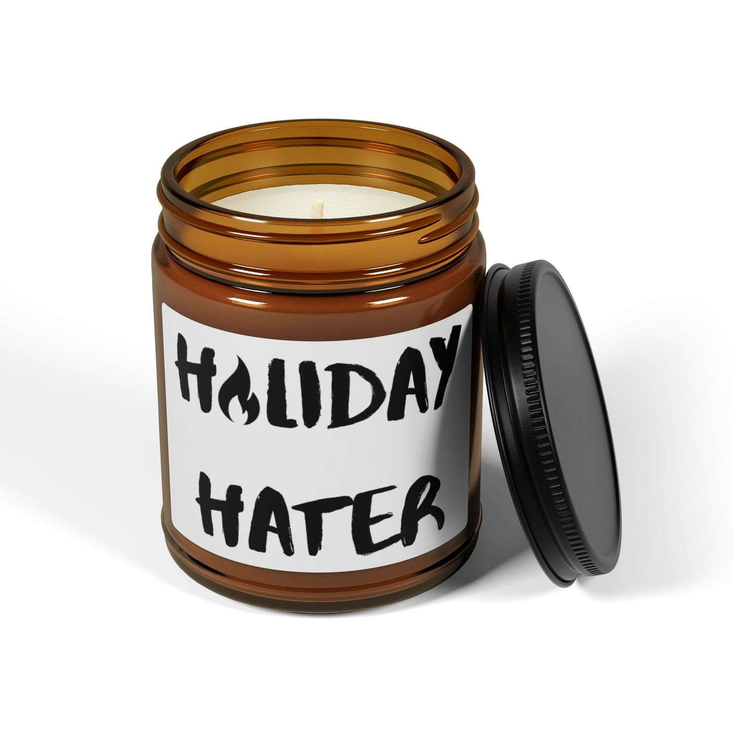 Holiday Hater Scented Soy Candle (Multi-Size, Amber Jar)